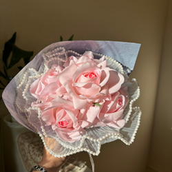 即日対応可能　Bouquet de Roses バラの花束　01 PINK韓国風　記念日／結婚式／誕生 1枚目の画像