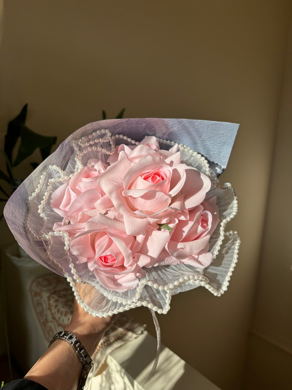 即日対応可能　Bouquet de Roses バラの花束　01 PINK韓国風　記念日／結婚式／誕生 1枚目の画像