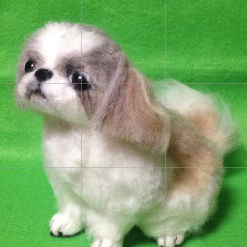 愛犬さんのオーダーメイド 羊毛フェルト お座り高さ約15センチ 《植毛