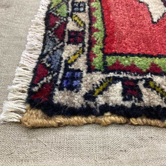 手織りトルコ絨毯 87x51cm ヴィンテージラグ 4枚目の画像