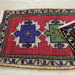 手織りトルコ絨毯 87x51cm ヴィンテージラグ 7枚目の画像