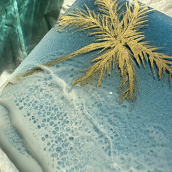 スカイブルー&バブル　オーシャンアート　レジンアート　ヤシの木　砂　海　リラックス　コンパクト.12 7枚目の画像
