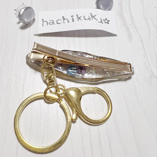 カラフルドライフラワーキークリップ レジン 本物のドライフラワー