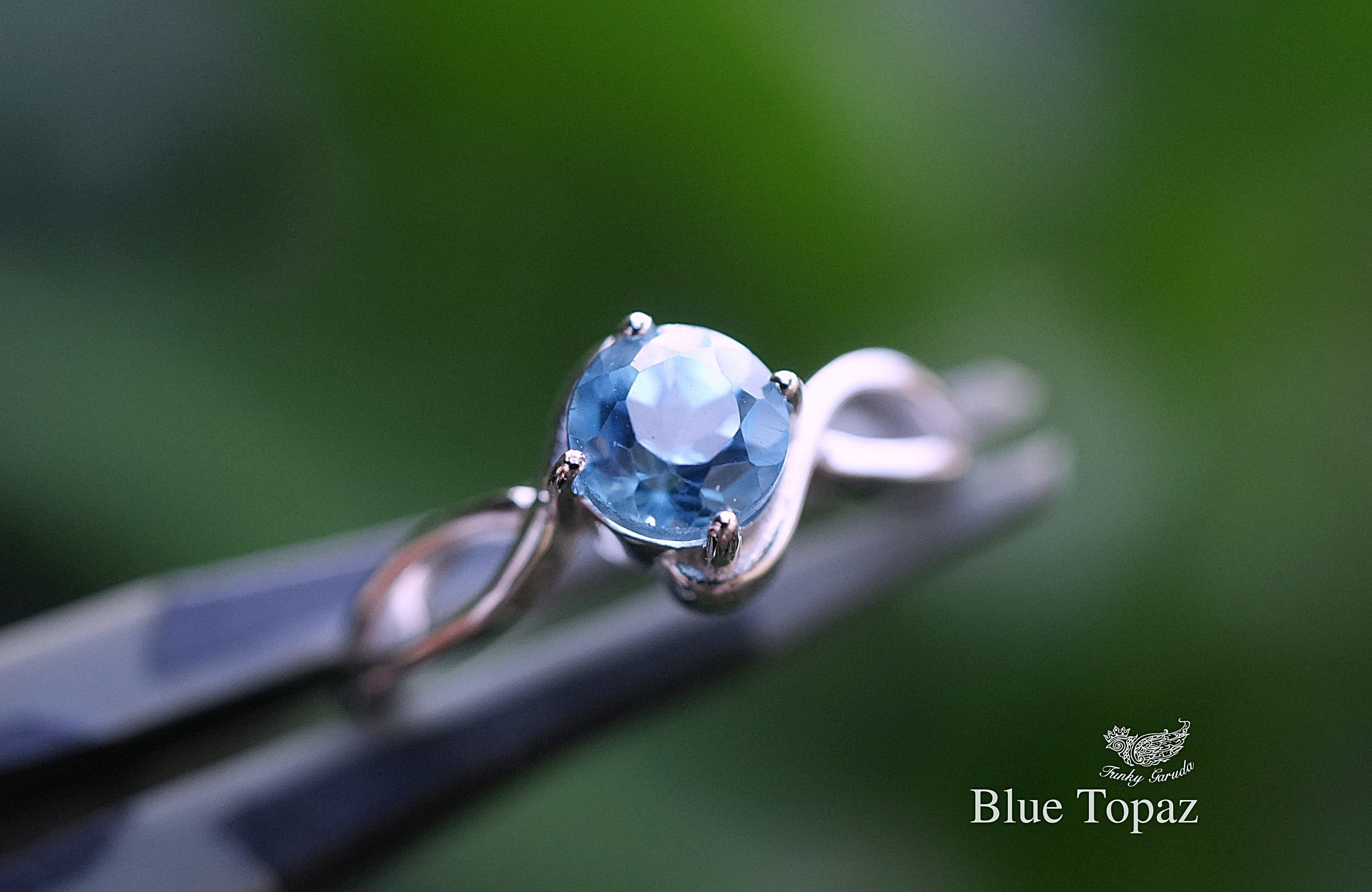 透明なブルー★Topaz★Sv.92.5リング　1463