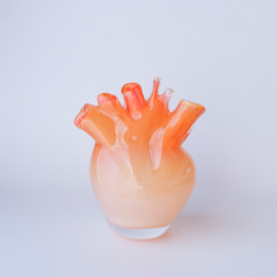 heart vase D -opaque coral pink- 2枚目の画像