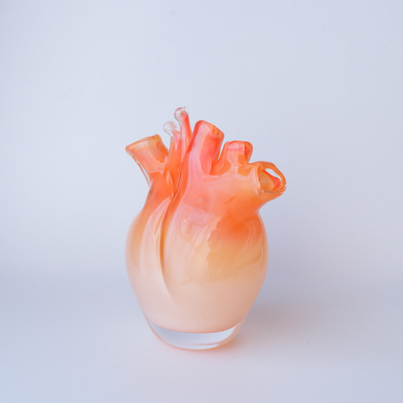 heart vase D -opaque coral pink- 3枚目の画像