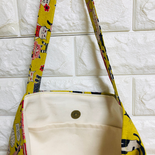 ❤人気miyako kawaguchiさんのネコ柄生地でビッグトートバッグ作成致し 