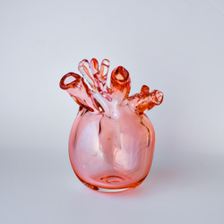 heart vase H -transparent pink- 1枚目の画像