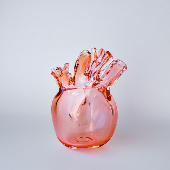 heart vase H -transparent pink- 2枚目の画像