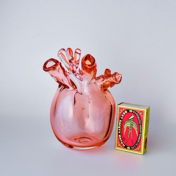 heart vase H -transparent pink- 3枚目の画像