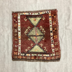 手織りトルコ絨毯 53x49cm ヴィンテージラグ 1枚目の画像