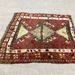 手織りトルコ絨毯 53x49cm ヴィンテージラグ 2枚目の画像