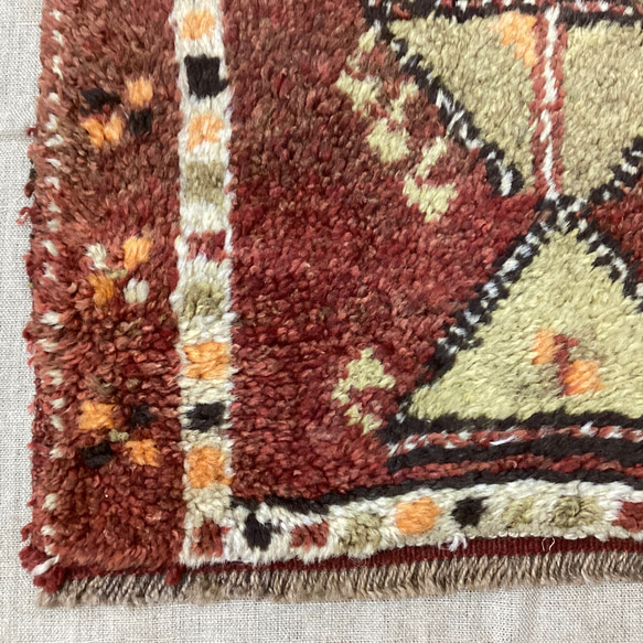 手織りトルコ絨毯 53x49cm ヴィンテージラグ 4枚目の画像