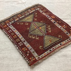 手織りトルコ絨毯 53x49cm ヴィンテージラグ 6枚目の画像