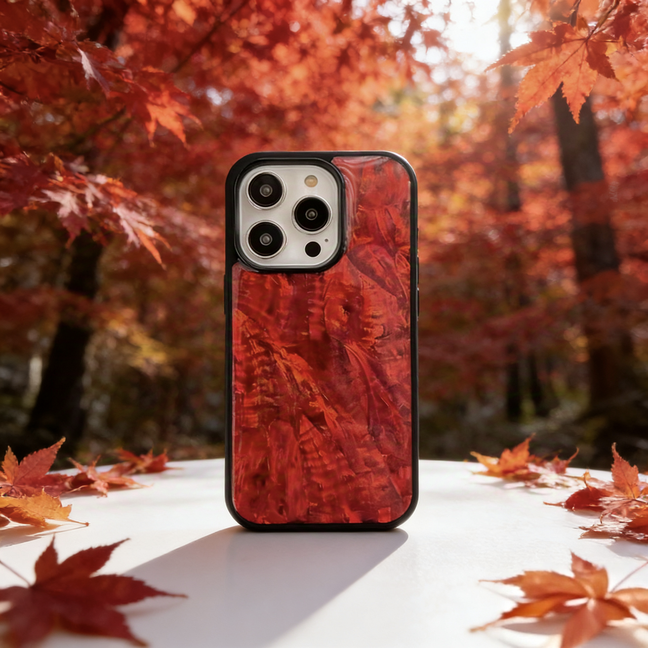 iPhone 14 13 ケース 螺鈿風 天然貝シェル 楓 対応 ソフト 耐衝撃カバー プレミアムスマホケース