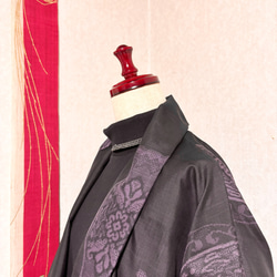 大島紬で作ったコート　氷の花 5枚目の画像