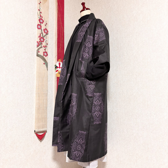 大島紬で作ったコート　氷の花 2枚目の画像