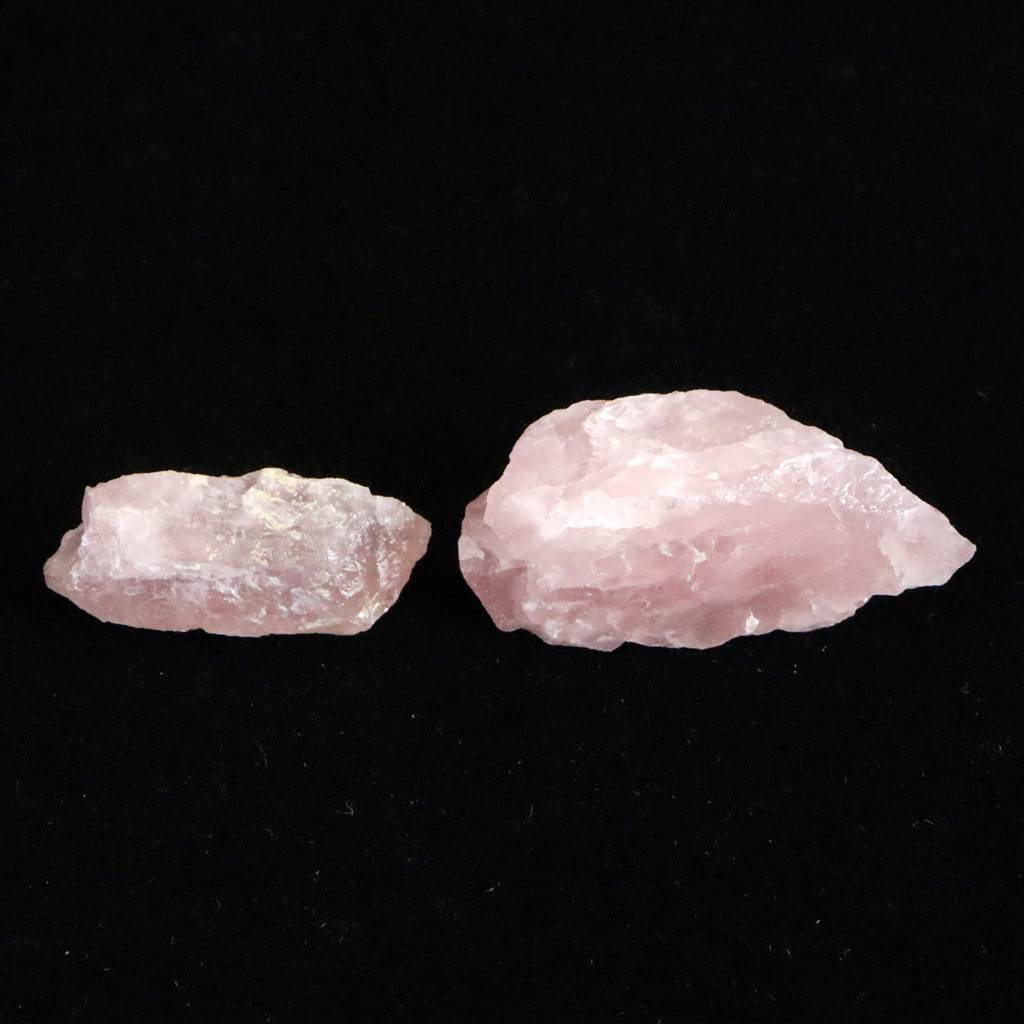 福島県産 ローズクォーツ 紅水晶 原石 2個セット 6.9g 【榎本