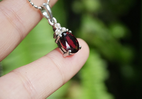 ガーネット★Rhodolite garnet シルバー ペンダント 1459 5枚目の画像