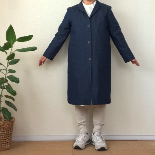 岡山デニムアトリエコート 8オンスデニム アトリエコート◾️インディゴ コート blue daisy