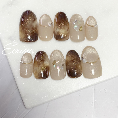 141 ニュアンスネイル マーブルネイル マグネットネイル ネイルチップ  