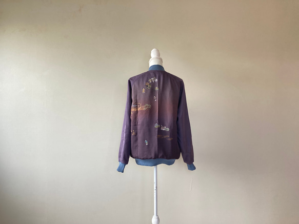ハンドメイド　着物リメイク　ジャケット　M 美品 5枚目の画像