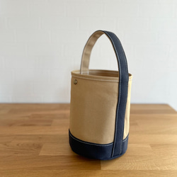 new!! "bucket bag" beige × navy 《受注製作》 2枚目の画像
