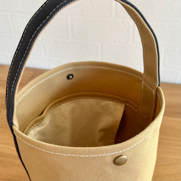 new!! "bucket bag" beige × navy 《受注製作》 4枚目の画像