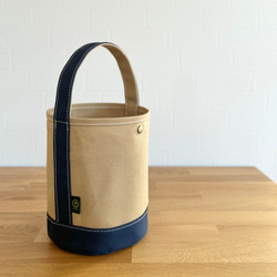 new!! "bucket bag" beige × navy 《受注製作》 1枚目の画像