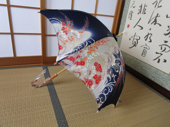 振り袖から日傘（傘袋付き） 5枚目の画像