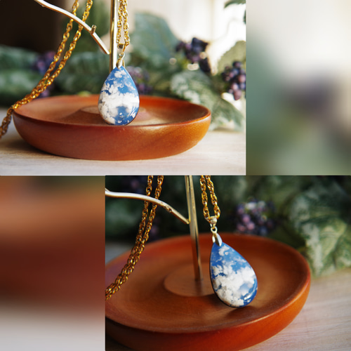 空いろのネックレスⅦ /プルームアゲート＆black jasper/hybrid