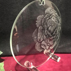 母の日早割　ピオニー の花器〜手彫りガラス〜 3枚目の画像