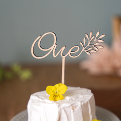 A Leafy Affair Cake Topper ハッピーバースデー ケーキトッパー 1歳 木製 8枚目の画像