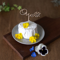 A Leafy Affair Cake Topper ハッピーバースデー ケーキトッパー 1歳 木製 10枚目の画像