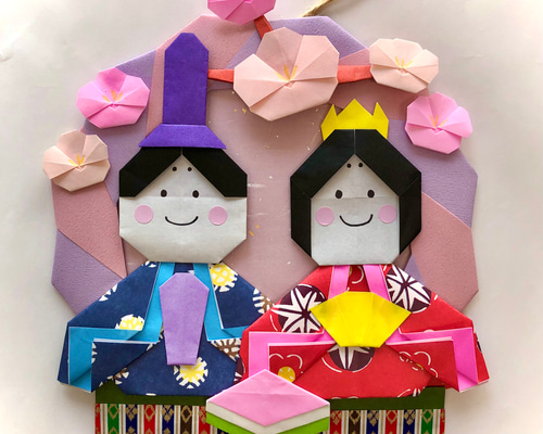 折り紙 ひな祭り 桃の節句 リース 壁面飾り その他雑貨 miko origami