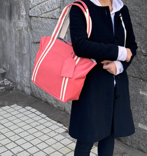 <50%OFFSALE>ぱすてるシリーズ ラインTOTE-bag  IVORY 7枚目の画像