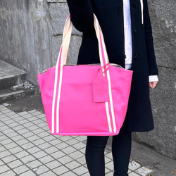 <50%OFFSALE> ぱすてるシリーズ ラインTOTE-bag PINK 9枚目の画像