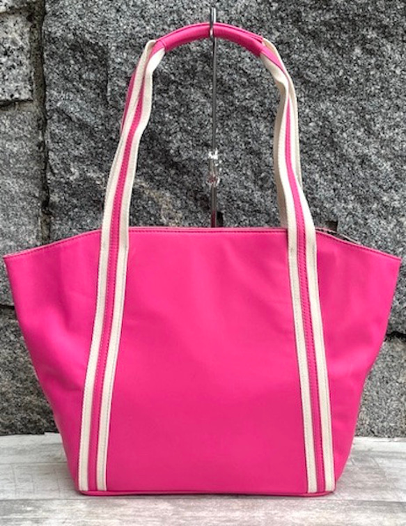 <50%OFFSALE> ぱすてるシリーズ ラインTOTE-bag PINK 4枚目の画像