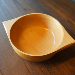 【木　皿　木製　食器　カレー皿】＃145　トチ　アウトレット価格 1枚目の画像