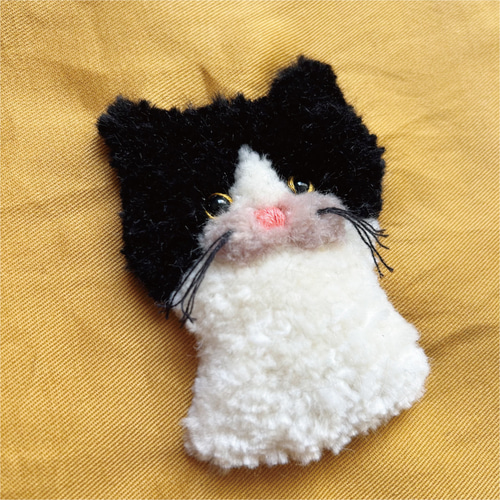 文字オーダーOK!】ふわふわねこポーチ パンチニードル ポーチ temegane