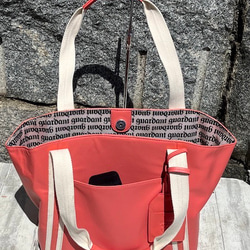 <50%OFFSALE> ぱすてるシリーズ ラインTOTE-bag  ORANGE 5枚目の画像