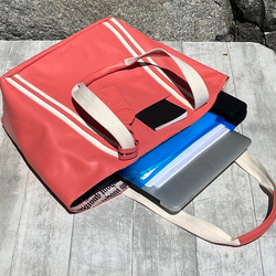 <50%OFFSALE> ぱすてるシリーズ ラインTOTE-bag  ORANGE 7枚目の画像