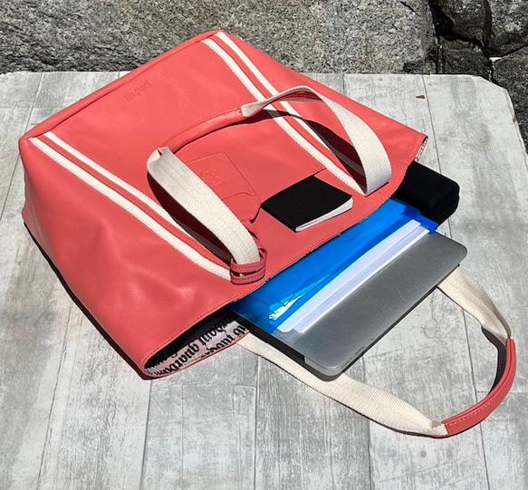 <50%OFFSALE> ぱすてるシリーズ ラインTOTE-bag  ORANGE 7枚目の画像