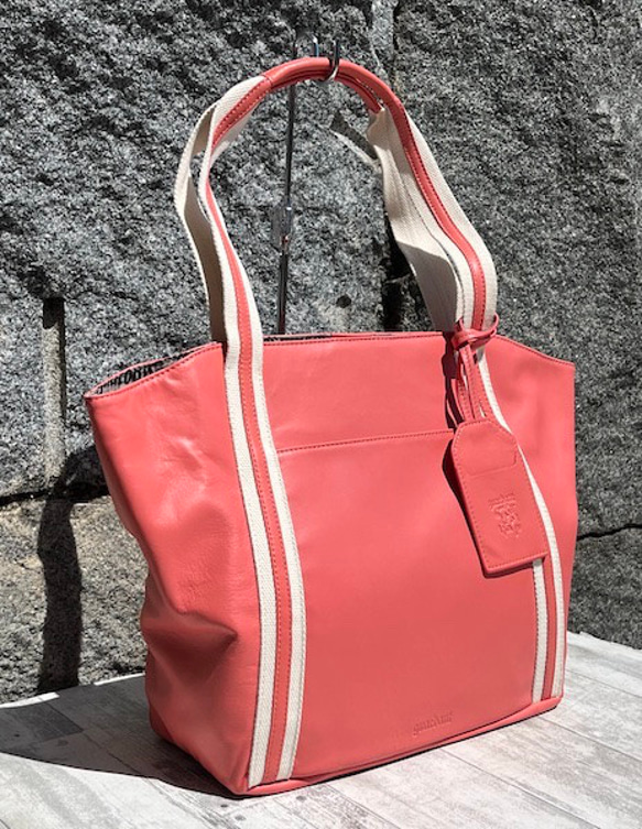 <50%OFFSALE> ぱすてるシリーズ ラインTOTE-bag  ORANGE 2枚目の画像