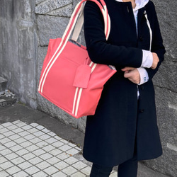 <50%OFFSALE> ぱすてるシリーズ ラインTOTE-bag  ORANGE 8枚目の画像