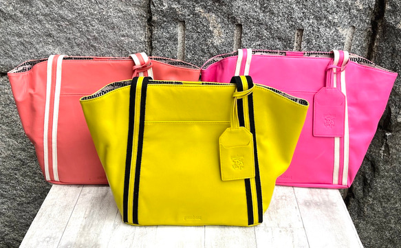 <50%OFFSALE> ぱすてるシリーズ ラインTOTE-bag  ORANGE 10枚目の画像