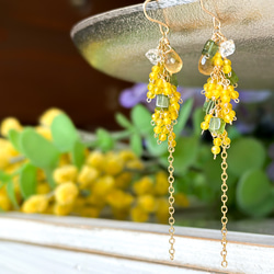天然石♡もものピアス14kgf CERCA ピアス SARINOHANA/天然石小粒一粒スタッドピアス/14KGF