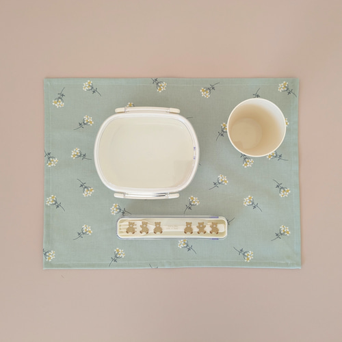 送料無料】mini flower 裏地付き 給食袋 コップ袋 巾着袋 入園入学