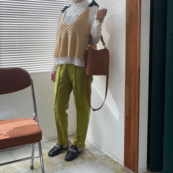 One Tuck Tapered Pants (light green) ロングパンツ グリーン 緑 カジュアル 8枚目の画像