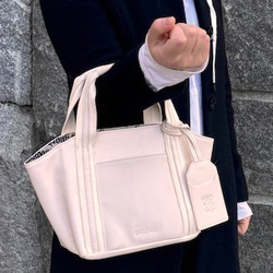 <50%OFFSALE> ぱすてるシリーズ ☆ポーチ付き☆ ラインHAND-bag  IVORY 8枚目の画像